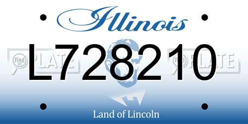 L728210 Illinois License Plate
