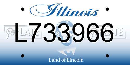 L733966 Illinois License Plate