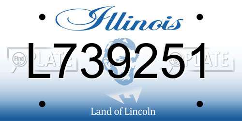L739251 Illinois License Plate