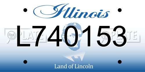 L740153 Illinois License Plate