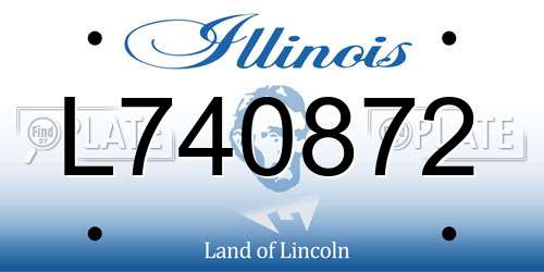 L740872 Illinois License Plate