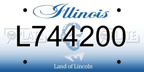 L744200 Illinois License Plate