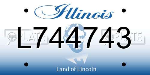 L744743 Illinois License Plate