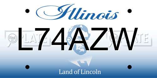 L74AZW Illinois License Plate