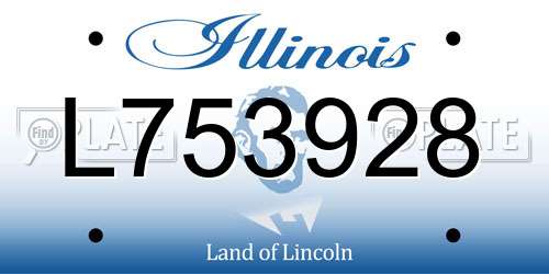 L753928 Illinois License Plate