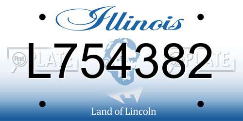 L754382 Illinois License Plate