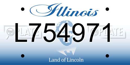 L754971 Illinois License Plate