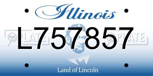 L757857 Illinois License Plate