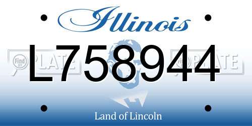 L758944 Illinois License Plate