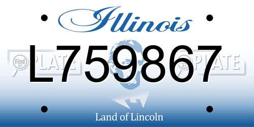 L759867 Illinois License Plate
