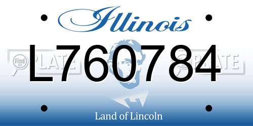 L760784 Illinois License Plate