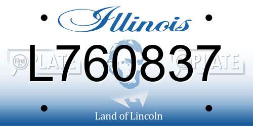 L760837 Illinois License Plate