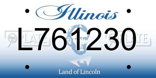 L761230 Illinois License Plate