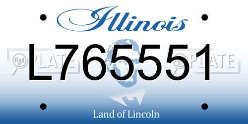 L765551 Illinois License Plate