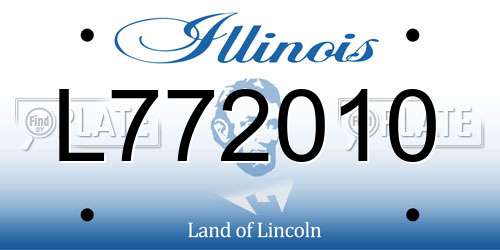 L772010 Illinois License Plate
