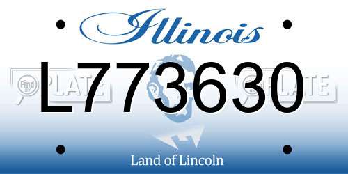 L773630 Illinois License Plate