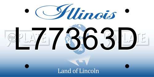 L77363D Illinois License Plate
