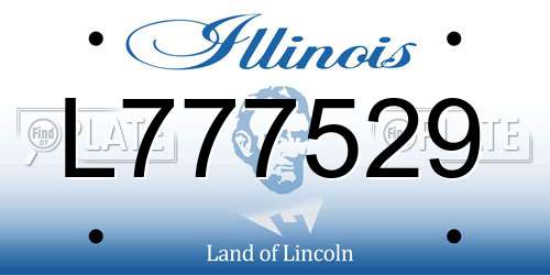 L777529 Illinois License Plate