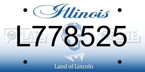L778525 Illinois License Plate