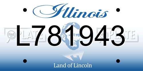 L781943 Illinois License Plate