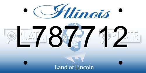 L787712 Illinois License Plate