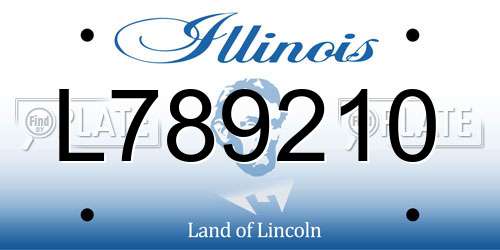 L789210 Illinois License Plate
