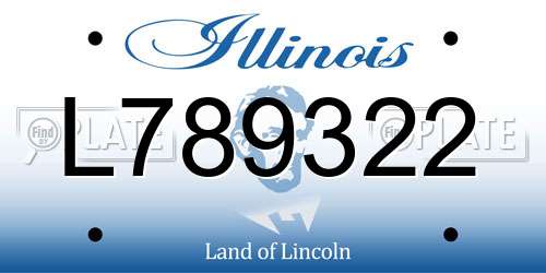 L789322 Illinois License Plate