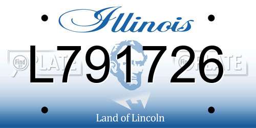 L791726 Illinois License Plate