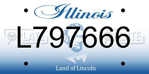 L797666 Illinois License Plate