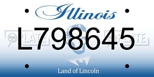 L798645 Illinois License Plate