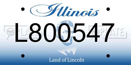L800547 Illinois License Plate