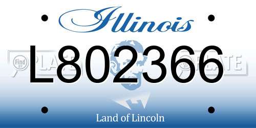 L802366 Illinois License Plate