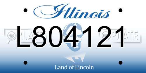 L804121 Illinois License Plate