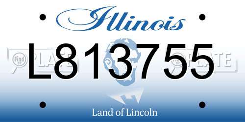 L813755 Illinois License Plate