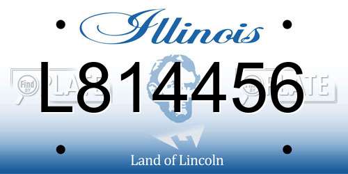 L814456 Illinois License Plate