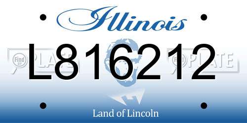 L816212 Illinois License Plate