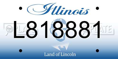 L818881 Illinois License Plate