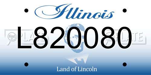 L820080 Illinois License Plate