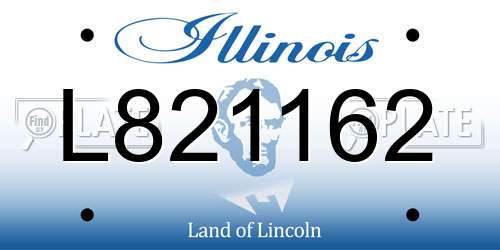 L821162 Illinois License Plate