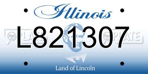 L821307 Illinois License Plate