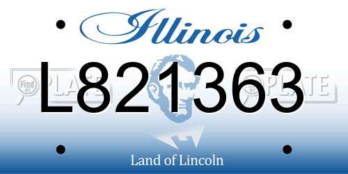 L821363 Illinois License Plate