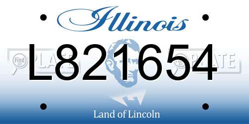 L821654 Illinois License Plate