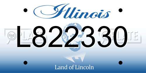 L822330 Illinois License Plate