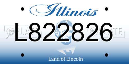 L822826 Illinois License Plate