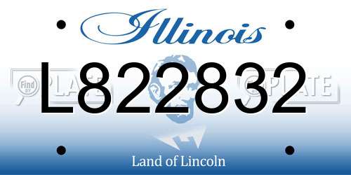 L822832 Illinois License Plate