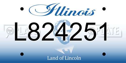 L824251 Illinois License Plate