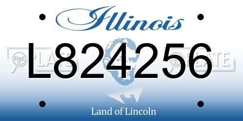 L824256 Illinois License Plate