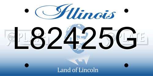 L82425G Illinois License Plate