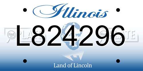 L824296 Illinois License Plate