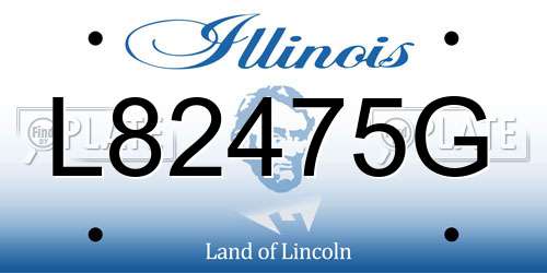 L82475G Illinois License Plate